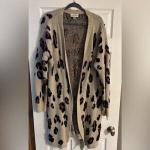 Women’s Knox Rose leopard print long cardigan size XL